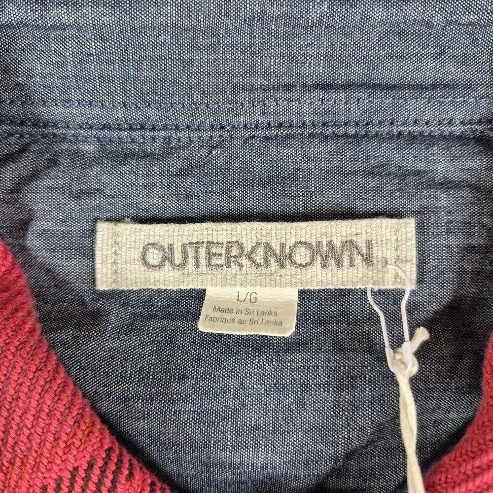 Outerknown Blanket Shirt Men's Large Red Plaid Organic Cotton Button Up NWT - Picture 6 of 9
